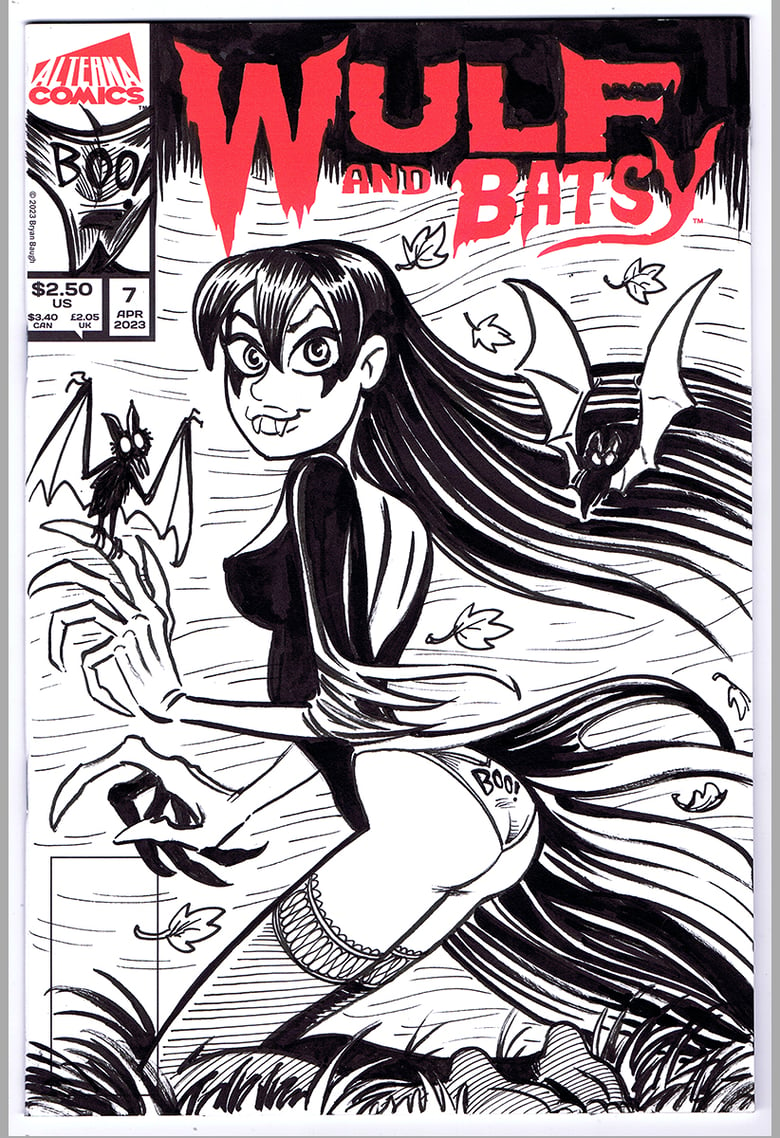 Image of Wulf and Batsy  Issue 7 Variant Sketch cover "BOO! Pose 2023"