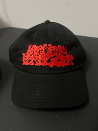 Hat with red logo