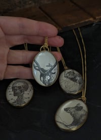 Image 4 of Antique bookplate engraving pendants