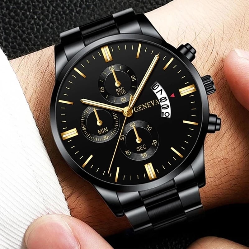 PrestigeCraft™ Luxury Stainless Steel Quartz Men's Wrist Watch