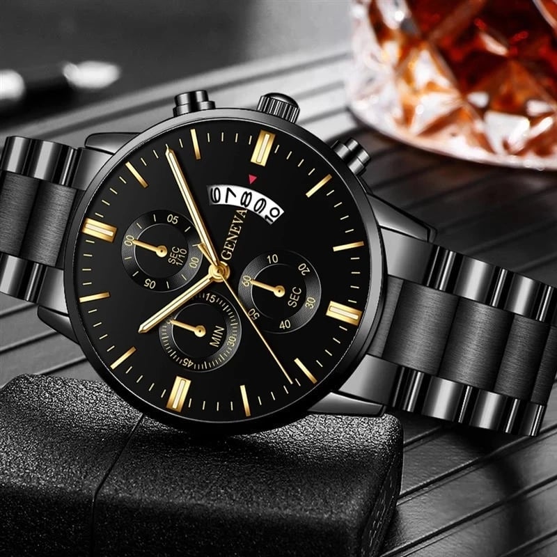 PrestigeCraft™ Luxury Stainless Steel Quartz Men's Wrist Watch