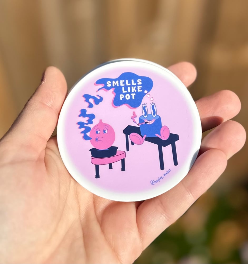 Image of Smells Like Pot Ceramics Pun Sticker