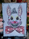 HEART EYES - Clown Bunny (5 x 7 inch print)