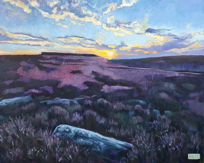 Heather above Higger Tor Greeting Card