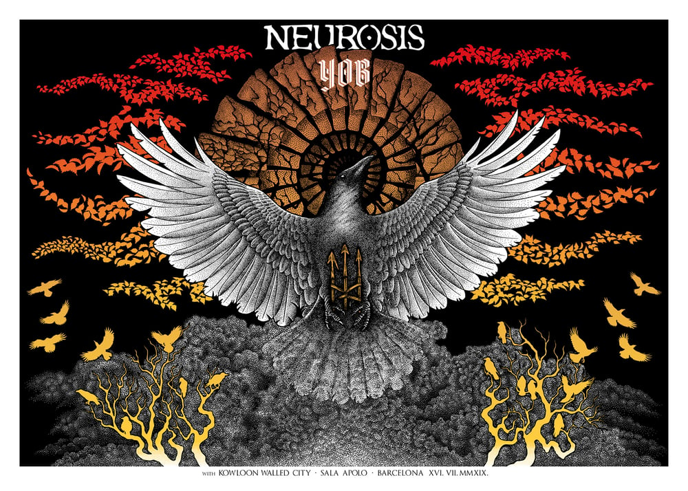 Neurosis/YOB screenprinted gig poster, Barcelona 2019