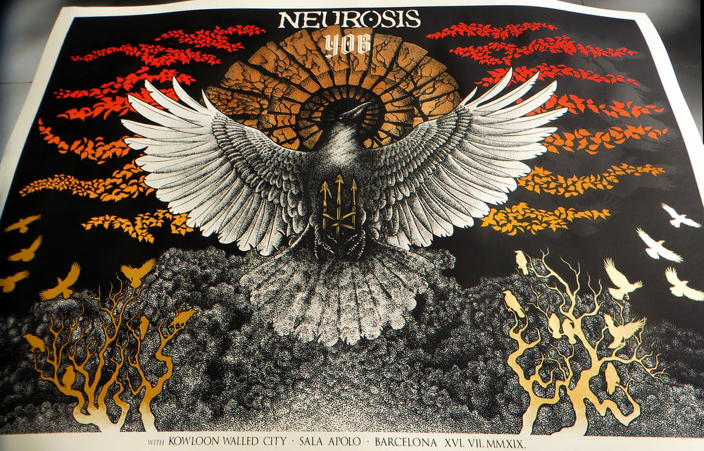 Neurosis/YOB screenprinted gig poster, Barcelona 2019