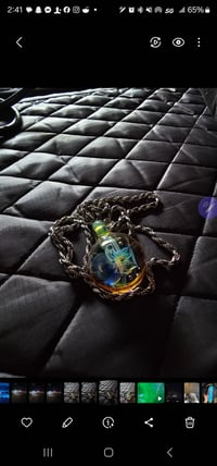 Image 2 of Lab group pendant with silver and gold fumed implosion.