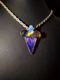 Image 2 of Dichroic shark tooth pendant 🦈💜