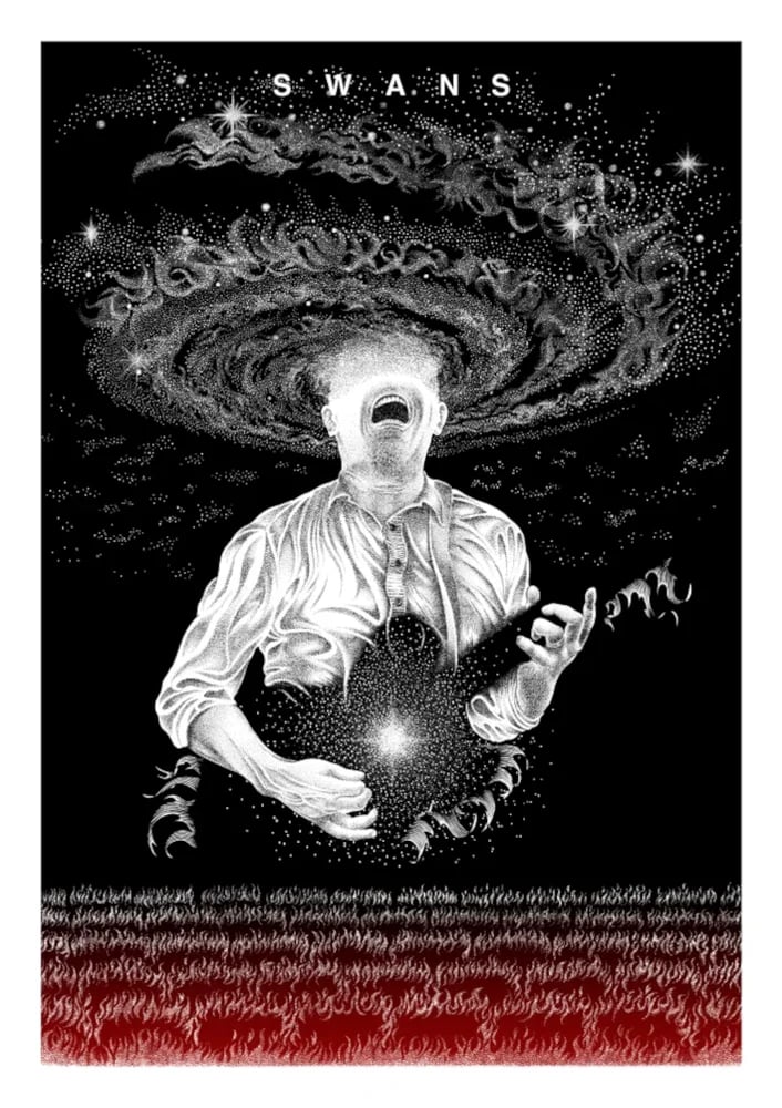 DUALITY:  Swans 2023 European tour poster and Swans art print