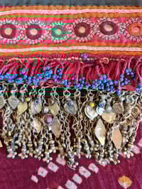 Image 1 of Tribal Kuchi Fabric and Fringe Belt- (TB0011)