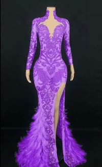 Image 3 of Rhinestones Feather Tail Dress