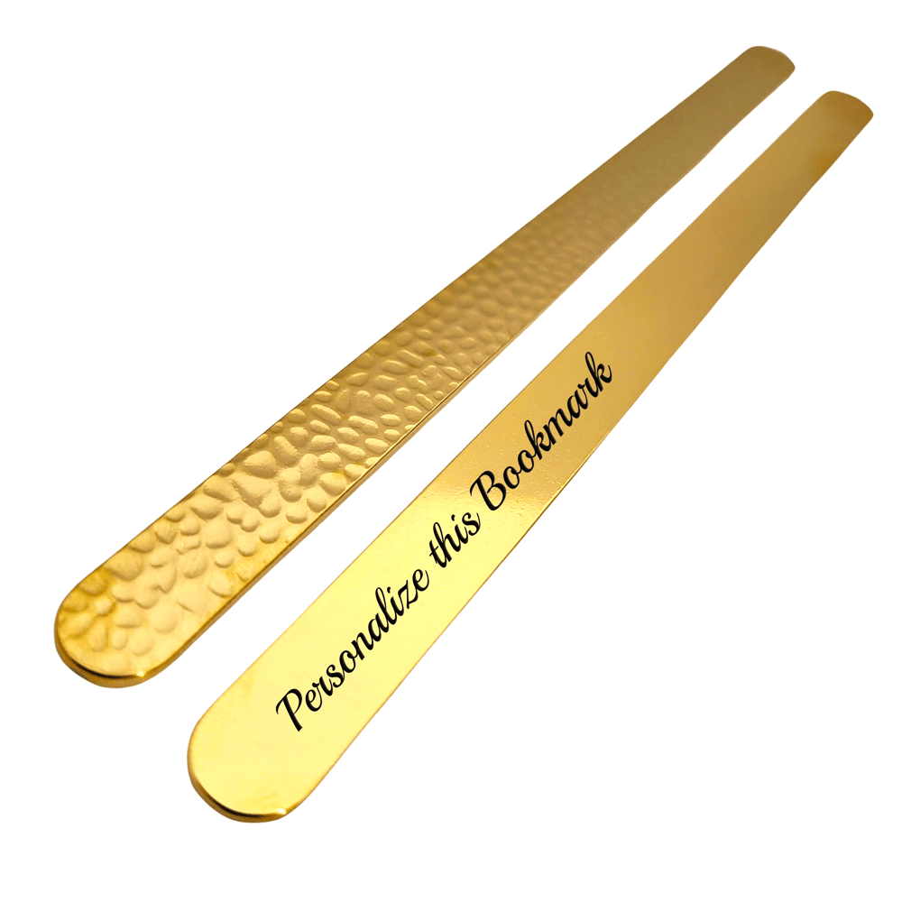 Image of Unique Hammered Popsicle Metal Bookmarks Personalized with custom message.
