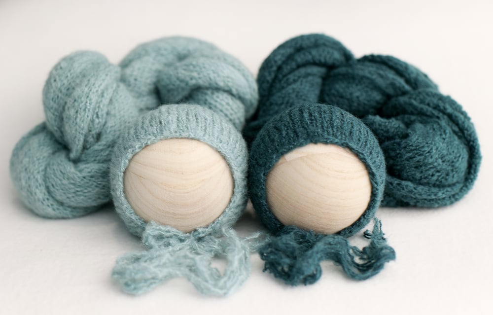 Image of Brushed Knit Set / dusty teal & peacock
