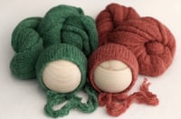 Image 1 of Brushed Knit Set / fern & brick red