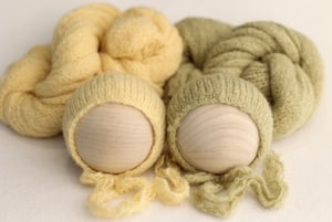 Image of Brushed Knit Set / yellow & avocado