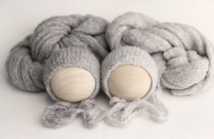 Image of Brushed Knit Set / pewter & silver