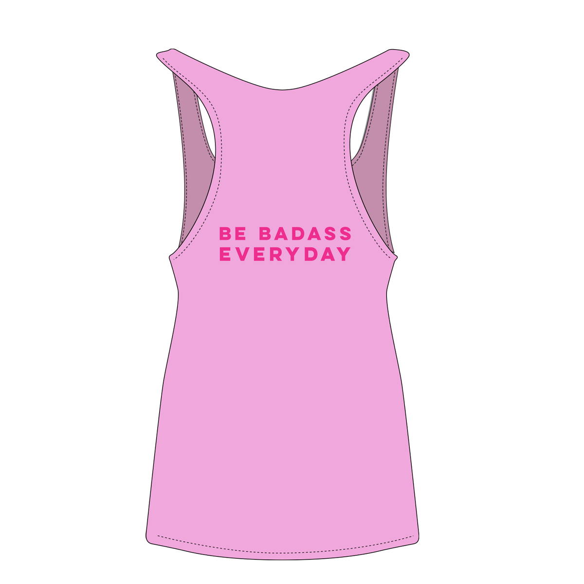 Image of New Pink Badass Script Pink Flowy Tank