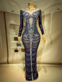 Image 1 of Sue Blue Swirl Dress