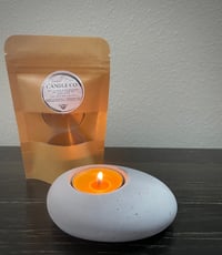 Image 2 of Rock Tea Light Holder + 2 Pure Beeswax Tea Light Candles