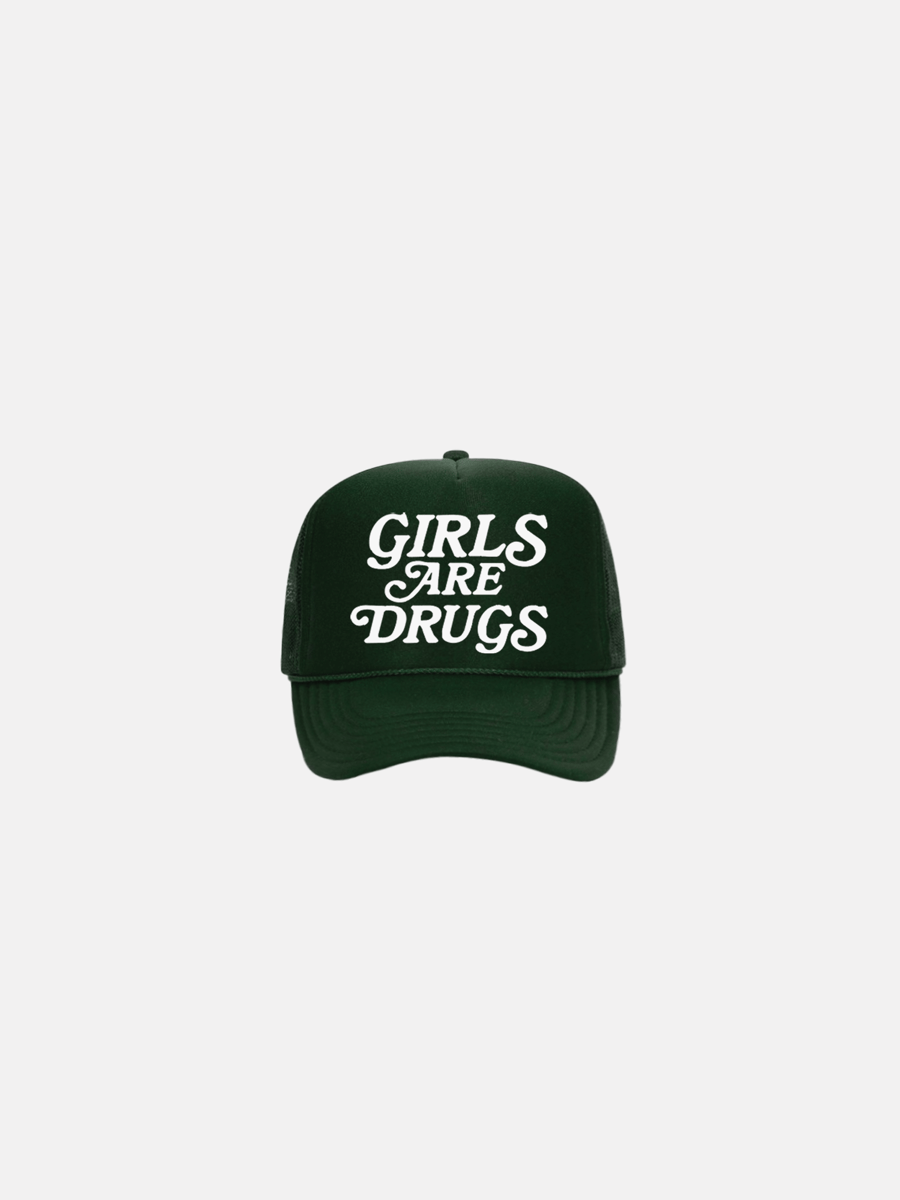 Image of GIRLS ARE DRUGS® TRUCKERS - SPARTAN GREEN / WHITE