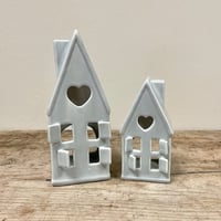 Grey Ceramic t-light holder houses