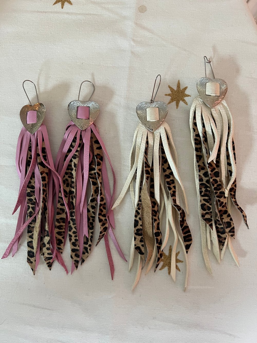 Image of LEATHER Earrings Long Leather Fringe Earring