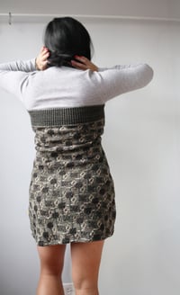 Image 4 of italian wool courtneycourtney adult large L halter apron warm layer tunic minidress dress