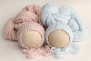 Image of Brushed Knit Set / blush & ice blue