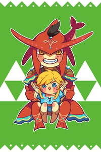 Zelda: Sidon and Link Postcard