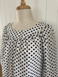 Image 3 of The Navy Spot Smock Top