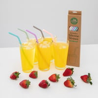 Image 2 of Silicone Reusable Straw 5 Pack