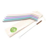 Image 3 of Silicone Reusable Straw 5 Pack