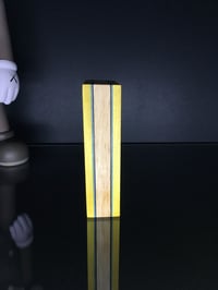 Image 2 of Yellow Heart and Maple Bloc with Teal, Silver and Black Veneer