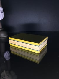 Image 5 of Yellow Heart and Maple Bloc with Teal, Silver and Black Veneer