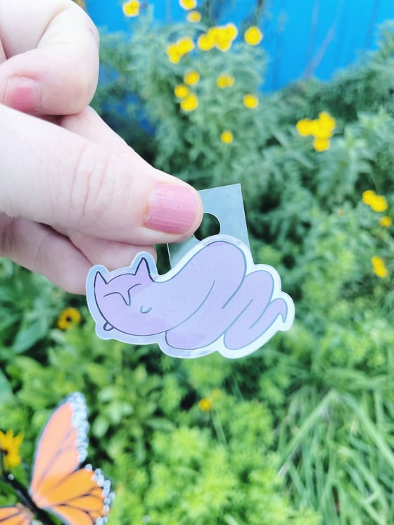 Image of Small Purple Kitty Sticker