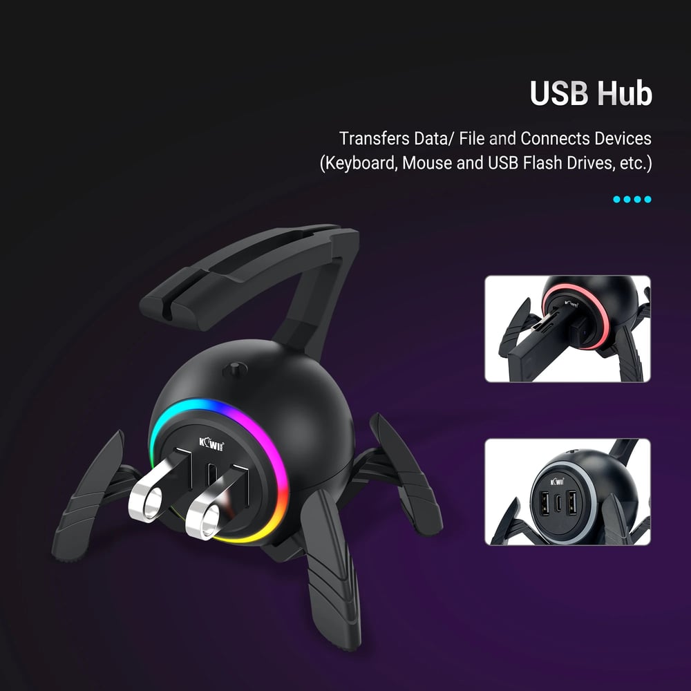 OmniGlide™ Gaming Mouse Bungee with RGB Lighting and USB Hub