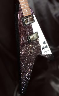 Image 2 of Customised Rhinestone Crystal Gibson Flying V Guitar