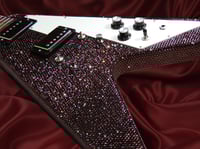 Image 1 of Customised Rhinestone Crystal Gibson Flying V Guitar