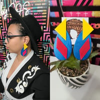 Image 1 of Geometric Colorblock Earrings