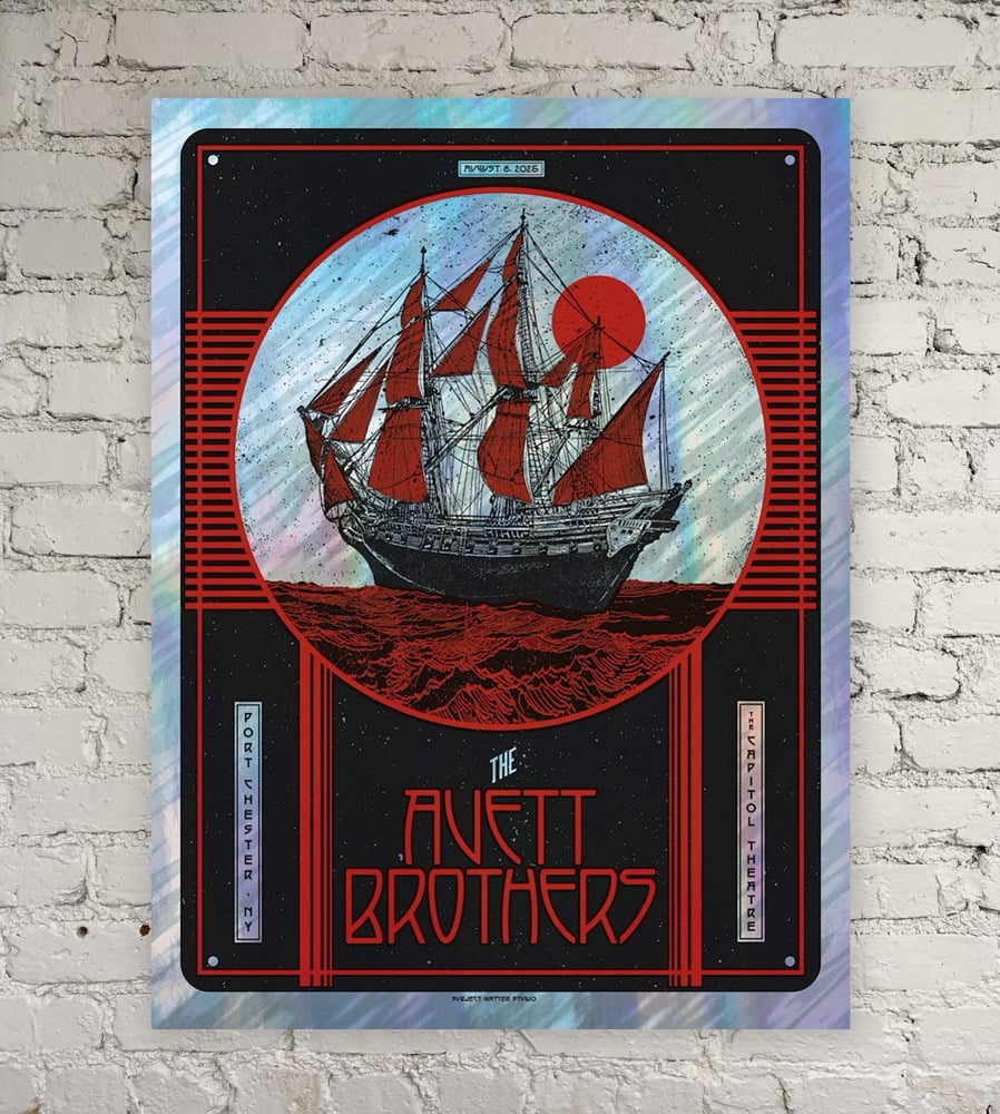 The Avett Brothers Concert Poster, Moon Lava Foil Edition: Capitol