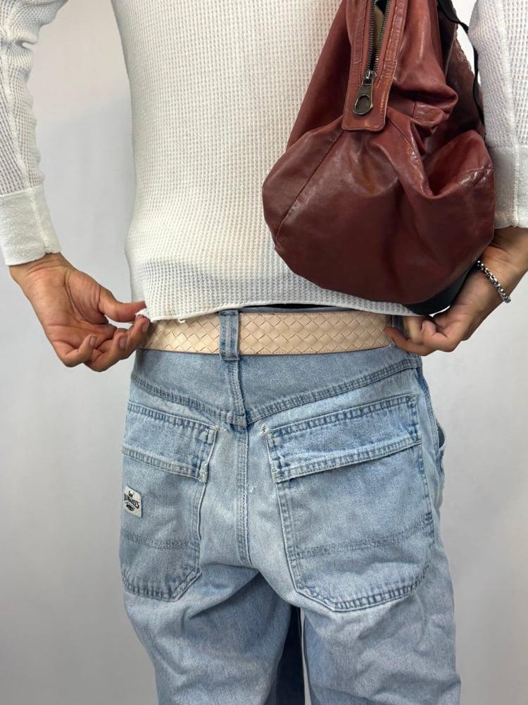 Image of Bottega Veneta Pink Weave Belt