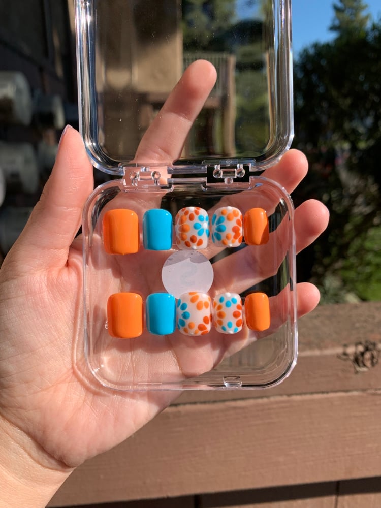 Image of Orange & Blue Florals 