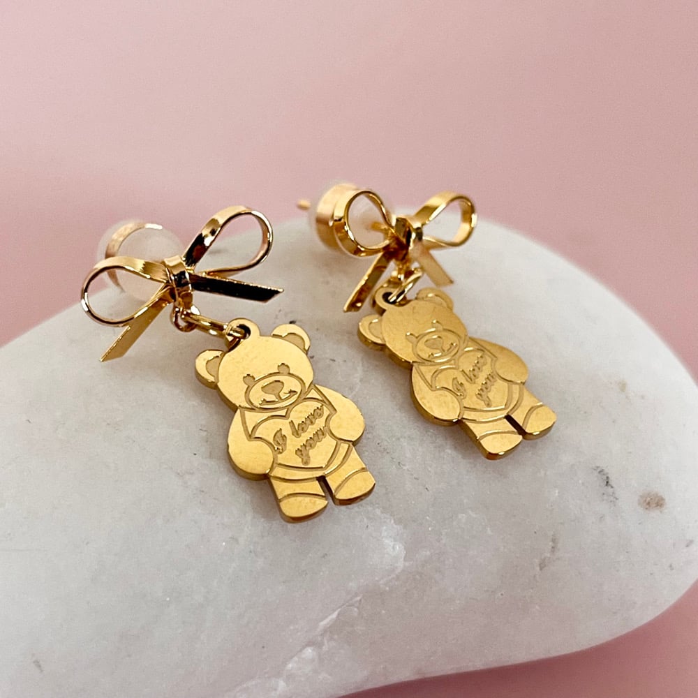 Image of Cute Bear and Bow drops