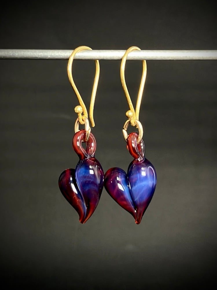 Mini Heart Earrings w/Vermeil