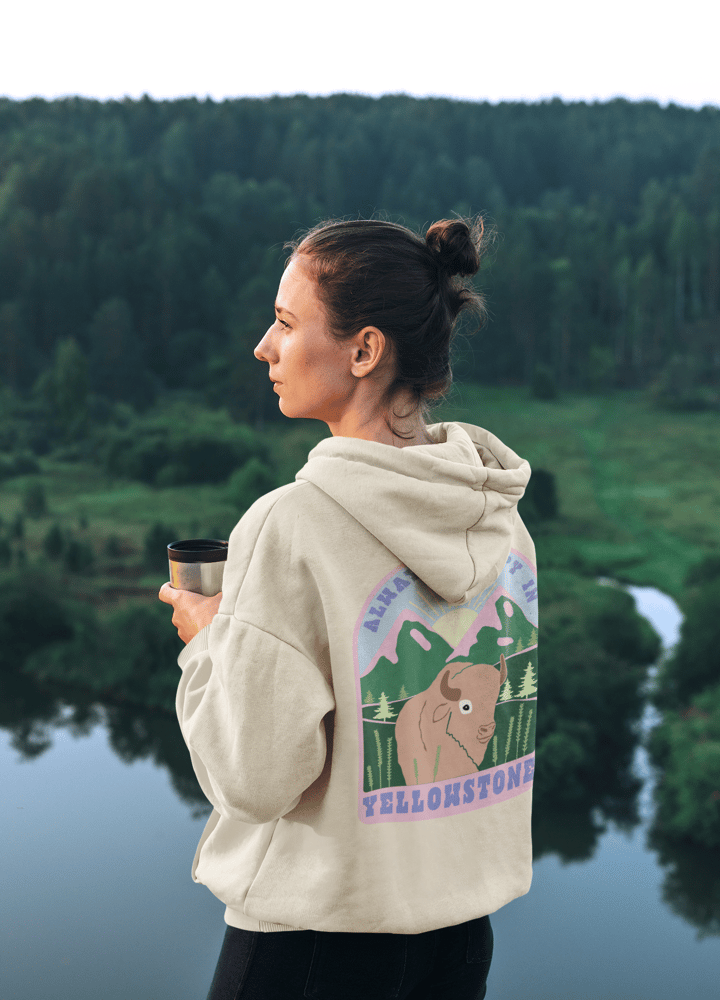 Image of Always happy in Yellowstone hood/jumper/tees