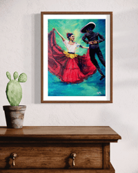 Image 1 of Danzantes Folklóricos Mexicanos - the couple | Art Print