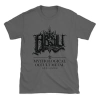 Image 1 of ABSU - MYTHOLOGICAL OCCULT METAL 1991-2020 T-SHIRT (BLACK PRINT) GREY CHARCOAL