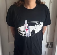 Image 1 of T girl with 2002 Nissan Skyline GTR t shirt
