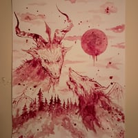 Howling at the moon (blood painting)