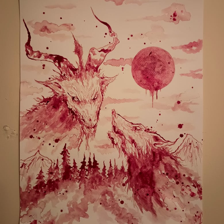 Image of Howling at the moon (blood painting)